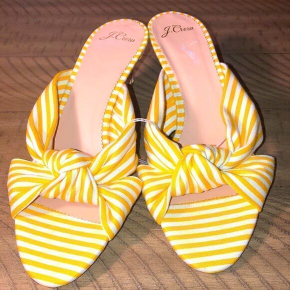 NWOT J Crew Classic Beach 🏖 Umbrella Striped Kitten Heels. 2” heel. Size 9. - Picture 1 of 11